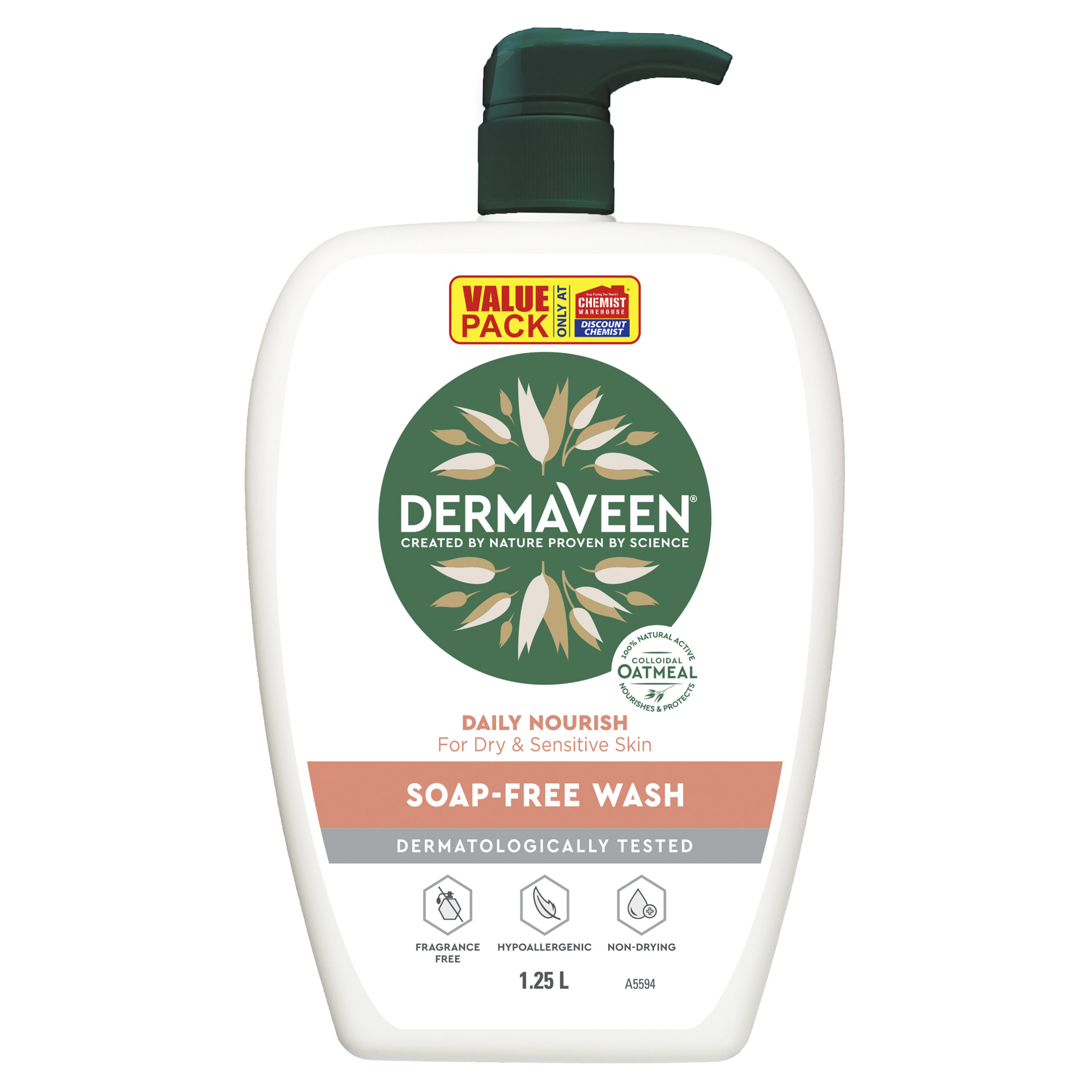 DermaVeen Daily Nourish Soap-Free Wash 1.25L