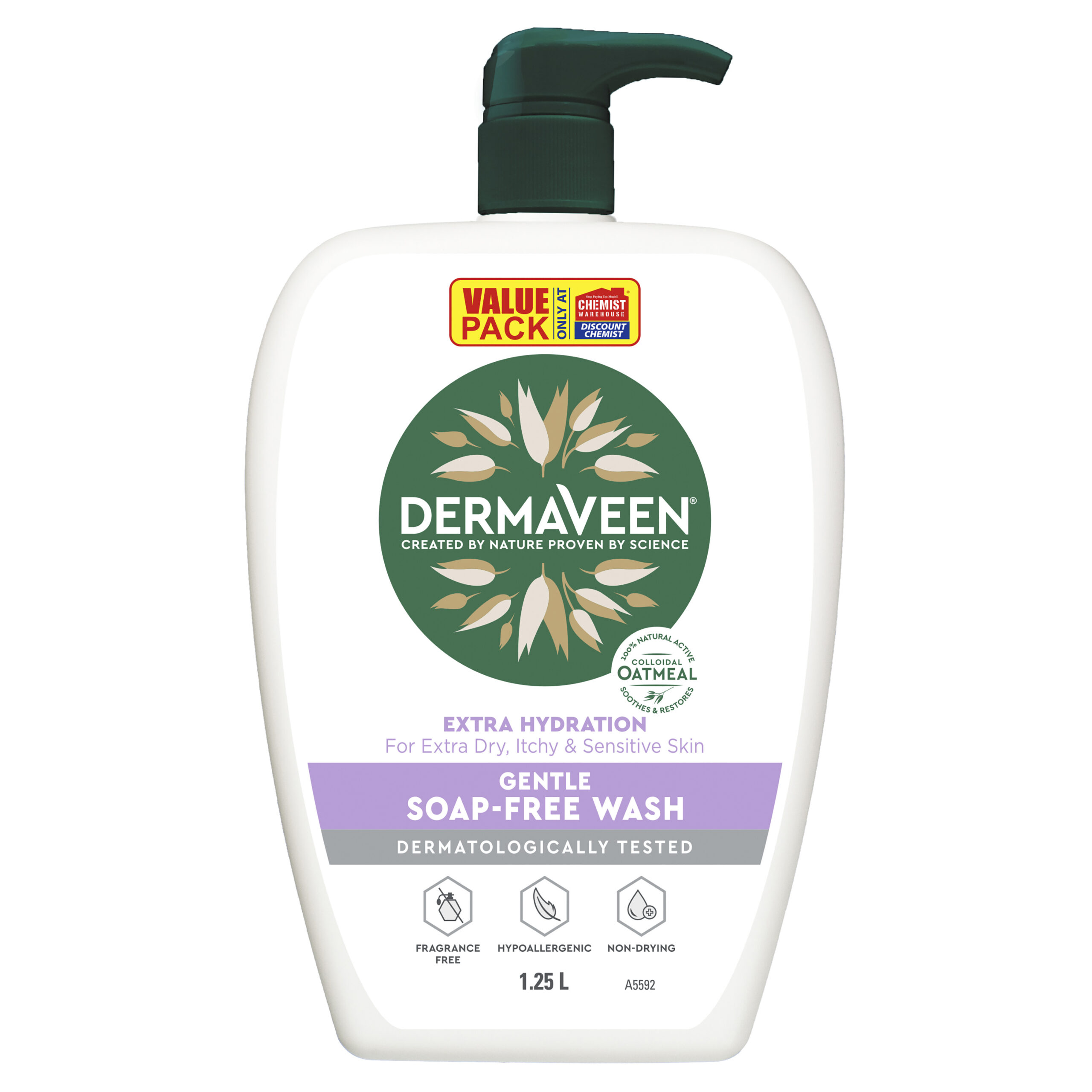 DermaVeen Extra Hydration Gentle Soap-Free Wash 1.25L